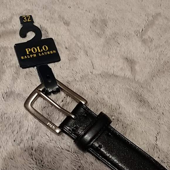 Authentic NWT Polo Ralph Lauren black leather belt